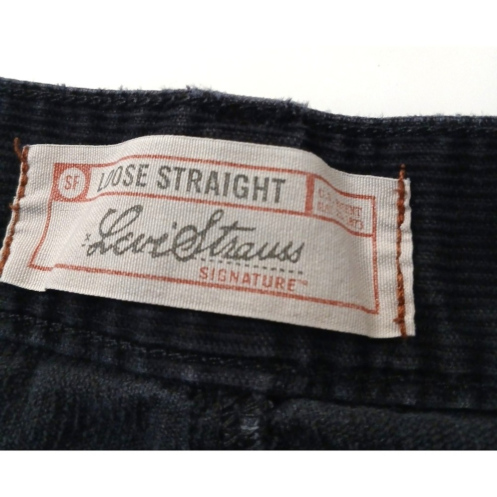 Levis 569 Corduroy Low Loose Fit Jeans Mens 32X25 Black - Picture 4 of 8